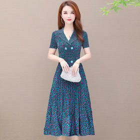 YWE-QS8008新品阔太太气质高贵波点连衣裙