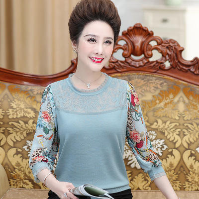 QY-2012新款印花春夏女式针织衫妈妈上衣 商品图0