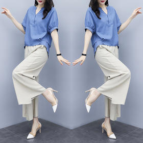 WZNH-7378潮流个性气质休闲短袖时尚两件套装