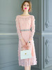FMY-29729新款时尚温柔风中长款粉色清新仙女连衣裙 商品缩略图0