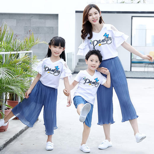 FCNH-8029（新品亲子装）2020新款一家三四口短袖T恤旅游两件套装 商品图1