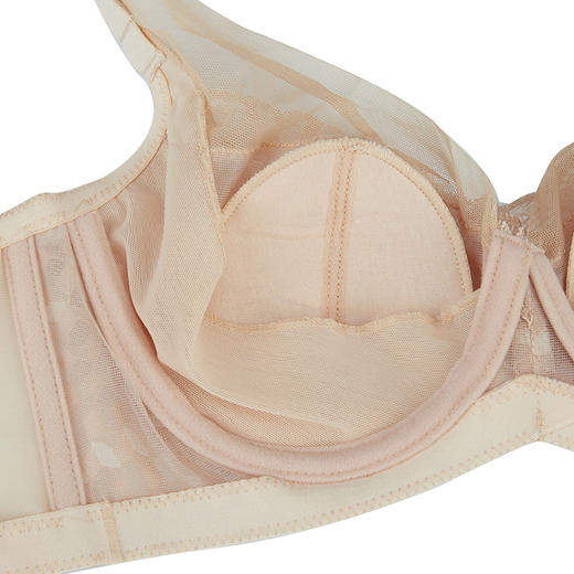 贝佳人新品薄杯夏透气网纱有钢圈内衣宽比防外扩四排扣美背胸罩女 商品图4