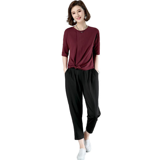 WZNH-2010-1夏季宽松柔软潮流个性简约两件套 商品图4