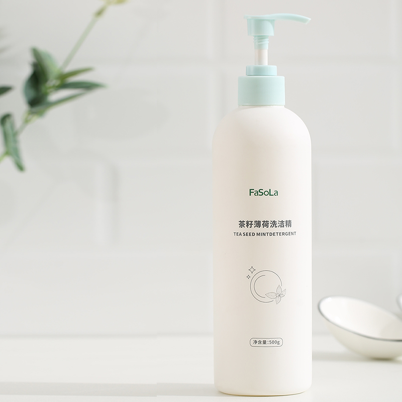 FaSoLa 2瓶装茶籽薄荷洗洁精瓶装500g家用厨房碗碟洗洁精洗水果