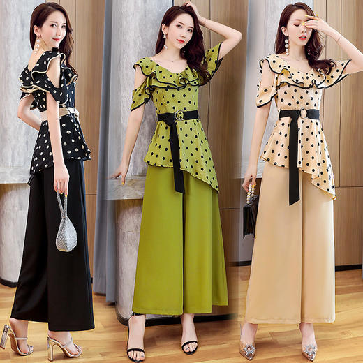 WZNH-2052夏季收腰气质优雅显瘦御姐潮流显瘦两件套裤 商品图0