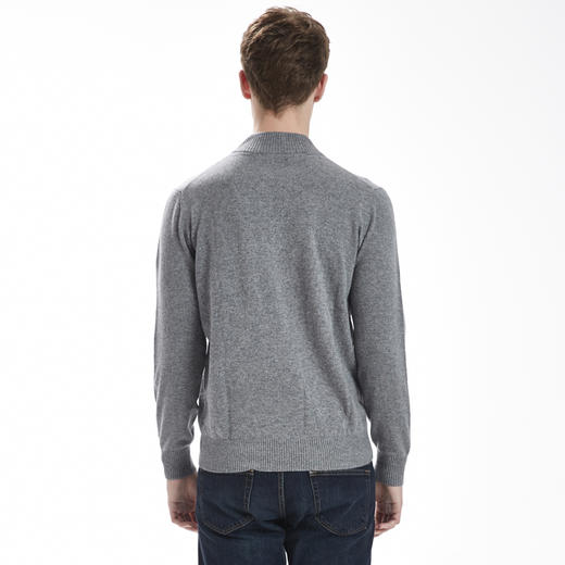 羊绒世家秋冬新款男青年半高领羊绒衫商务休闲套头毛衣宽松针织衫 商品图4