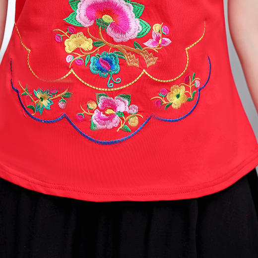 MQ-SLQ2080夏新款复古文艺改良旗袍短袖T恤唐装两件套YY 商品图3