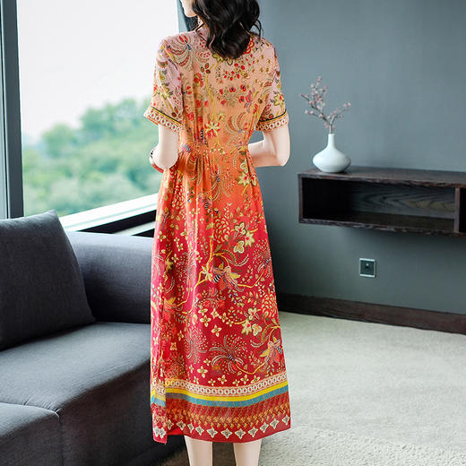 WWM 81226真丝修腰渐变色改良桑蚕丝连衣裙 商品图3