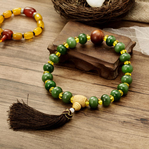 汇玉源精品碧玉十八子手持典藏货号128481