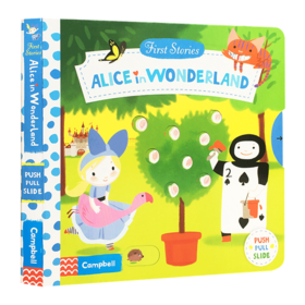 爱丽丝梦游仙境 英文原版 Alice in Wonderland First Stories系列 纸板操作活动书 亲子共读童话睡前故事书 英文版进口英语书籍