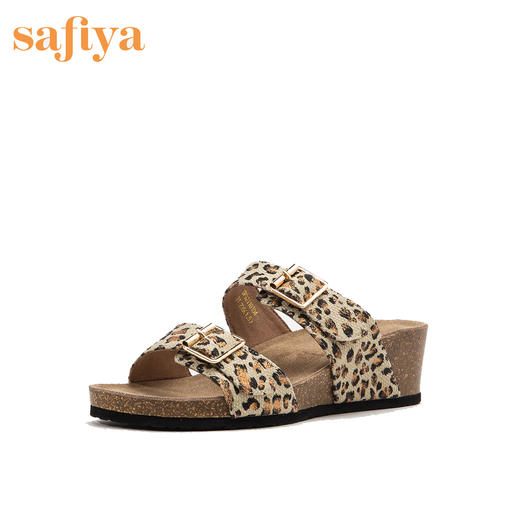商场同款 | Safiya索菲娅2019夏季凉拖一字带坡跟可外穿拖鞋SF92110104 商品图1
