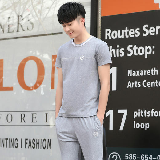 XMH-65518夏装新款靓仔装超大码运动休闲两件套装 商品图1