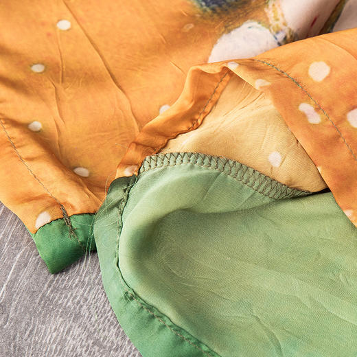 JYCP-70105原创休闲宽松大码真丝印花开衫+阔腿裤套装两件套 商品图4