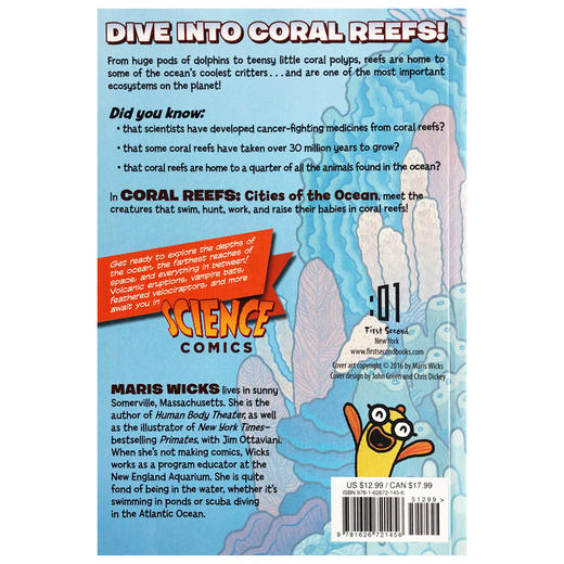 英文原版Science Comics: Coral Reefs: Cities of the Ocean 科学漫画系列 珊瑚礁 城市与海洋 科普读物认知进口儿童绘本图画书 商品图2