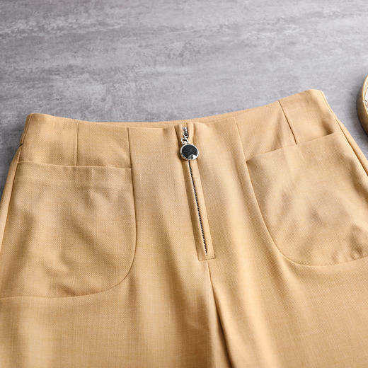 YY-YR2032夏季天丝麻直筒高腰休闲裤阔腿裤八分裤 商品图3