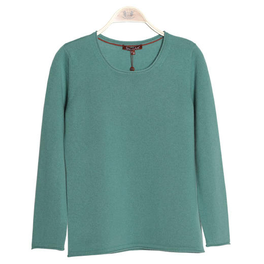 羊绒世家秋冬圆领纯山羊绒衫女套头毛衣直筒宽松多色薄内搭针织衫 商品图11