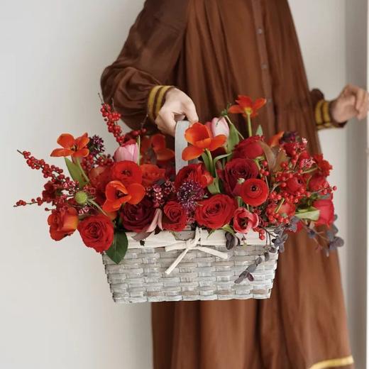 《伊人红妆》进口冬优雅气手提花篮 商品图4