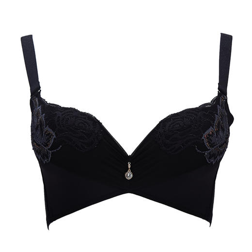 贝佳人3/4无钢圈防滑肩带减压小胸罩杯精致刺绣平脂美背内衣BW95728 商品图2