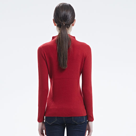 羊绒世家反季促销羊绒衫短款修身百搭毛衣女秋冬高领针织衫女套头 商品图4