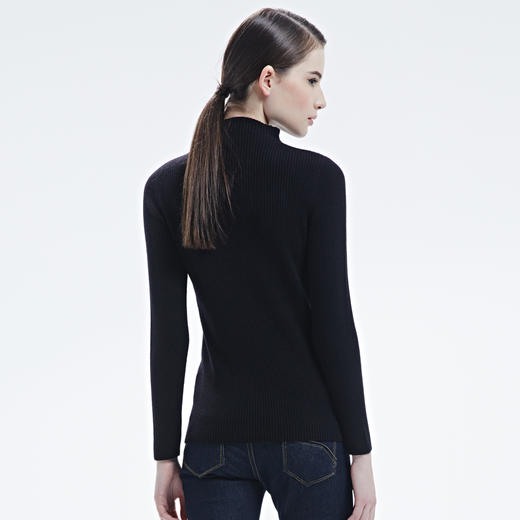羊绒世家反季促销羊绒衫短款修身百搭毛衣女秋冬高领针织衫女套头 商品图3