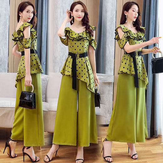 WZNH-2052夏季收腰气质优雅显瘦御姐潮流显瘦两件套裤 商品图1