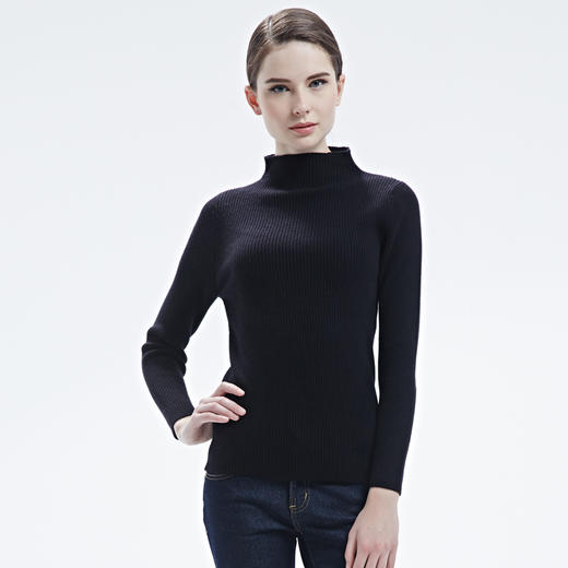 羊绒世家反季促销羊绒衫短款修身百搭毛衣女秋冬高领针织衫女套头 商品图1