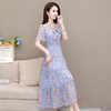 YWE-OS20LY43喇叭袖印花时尚气质修身显瘦连衣裙 商品缩略图2