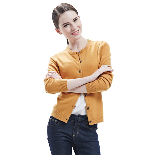 羊绒世家秋冬100%山羊绒衫女纯色宽松毛衣女开衫外套韩版羊绒衫 商品图4