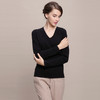 羊绒世家秋冬女装反季促销新款纯色毛衣女套头V领针织衫女羊绒衫 商品缩略图1