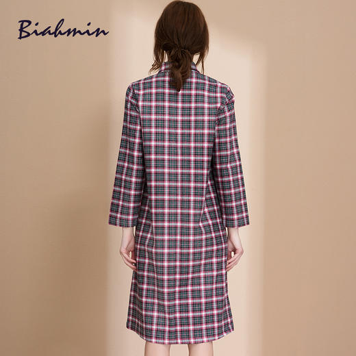 贝佳人正品春夏连衣裙舒适休闲格子衬衫连衣裙Polo衫中长裙家居服BW53720 商品图2