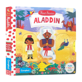 阿拉丁 英文原版绘本 Aladdin First Stories 童话篇 纸板操作机关书 BUSY系列 英文版儿童英语启蒙认知 进口原版亲子互动故事书