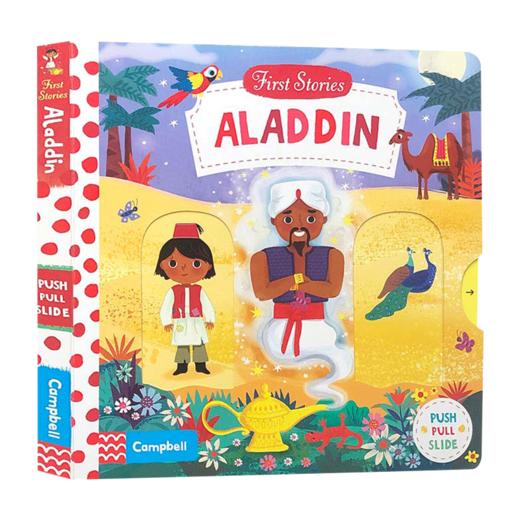 阿拉丁 英文原版绘本 Aladdin First Stories 童话篇 纸板操作机关书 BUSY系列 英文版儿童英语启蒙认知 进口原版亲子互动故事书 商品图0