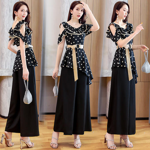 WZNH-2052夏季收腰气质优雅显瘦御姐潮流显瘦两件套裤 商品图2