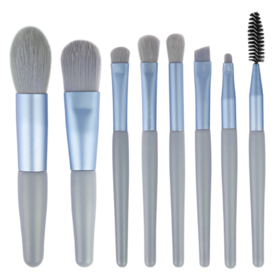 【美妆工具】*新款8支迷你化妆刷 哑光木柄便携软毛化妆涮套装美妆工具