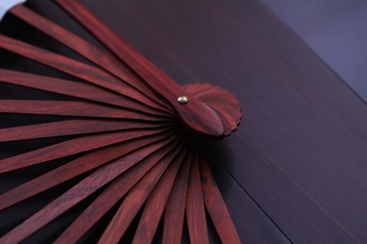印度小叶紫檀宣纸折扇中国风古风空白扇子红木文玩绘画扇（快递包邮） 商品图4