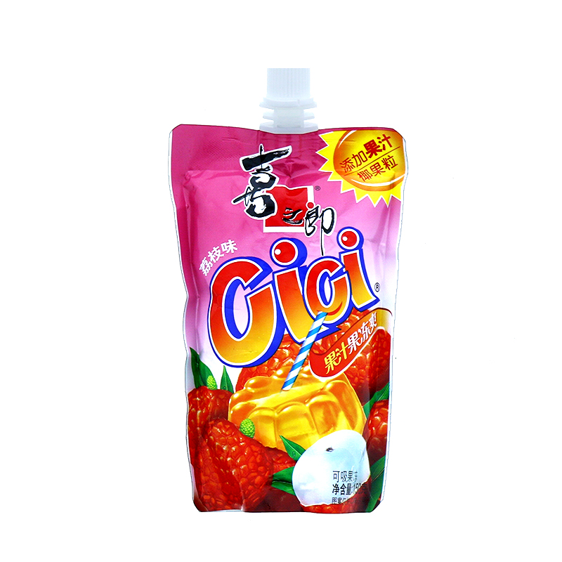 喜之郎荔枝味果汁果冻爽可吸果冻150克/袋