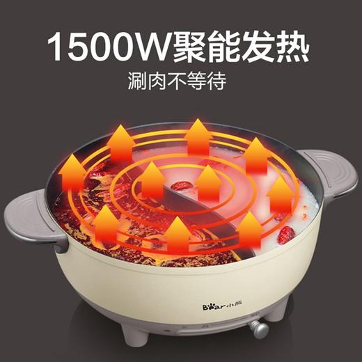 小熊（Bear）电火锅家用多功能电热锅鸳鸯锅6L多用途电煮锅电炒锅大容量电锅DHG-B60R6产地直发  商品图4