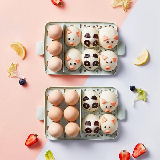 小熊（Bear）煮蛋器 电蒸锅早餐机蒸蛋器煮鸡蛋早餐锅可预约蒸鸡蛋早餐神器双层容量ZDQ-B06E1 浅绿色产地直发  商品图5