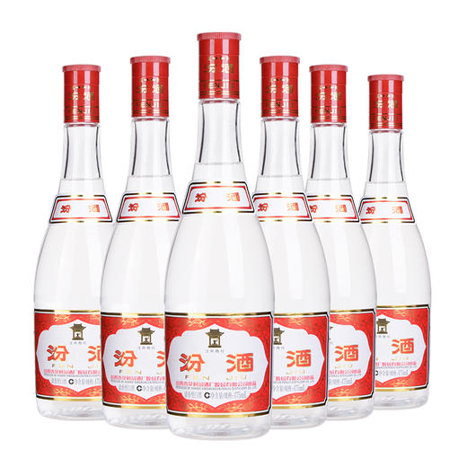 山西汾酒杏花村酒玻汾酒42度紅蓋汾475ml6瓶裝純糧食白酒