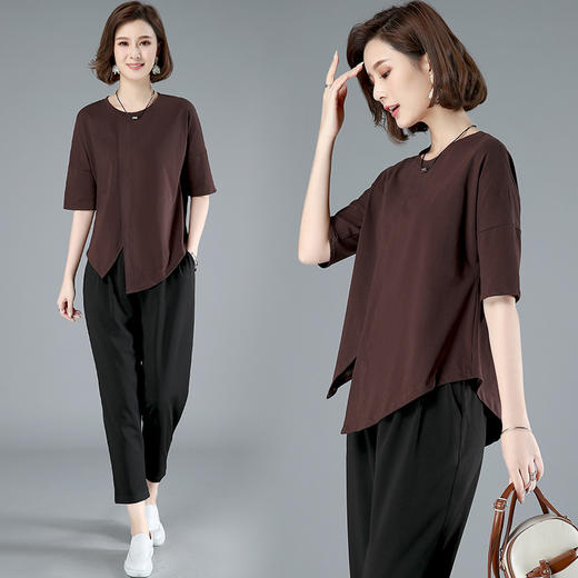 WZNH-2010-1夏季宽松柔软潮流个性简约两件套 商品图1