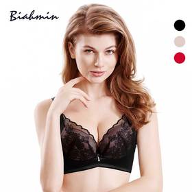 贝佳人正品软钢圈上托文胸调整型宽侧收副乳火辣性感蕾丝内衣BW91727
