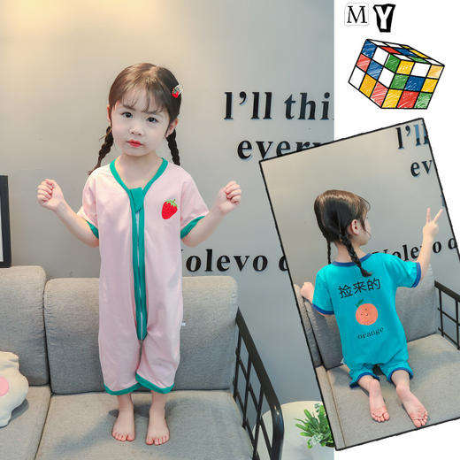 夏季女童连体衣童装休闲连体衣夏中小童连体爬服ZXH 商品图2