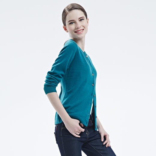 羊绒世家秋冬100%山羊绒衫女纯色宽松毛衣女开衫外套韩版羊绒衫 商品图1