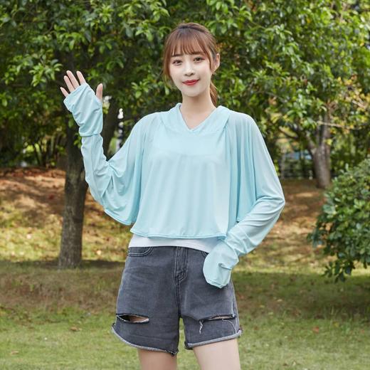 新款带口罩女防晒衣防紫外线透气冰丝衫长袖薄外套T13斗篷款防晒衣夏日必备 商品图10