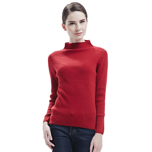 羊绒世家反季促销羊绒衫短款修身百搭毛衣女秋冬高领针织衫女套头 商品图0