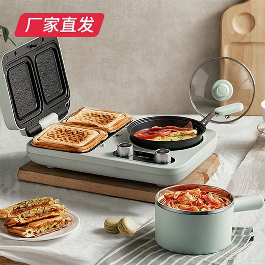 小熊（Bear）烤面包机多士炉三明治机电饼铛电热锅电火锅多功能早餐机 DSL-A13F1产地直发  商品图0