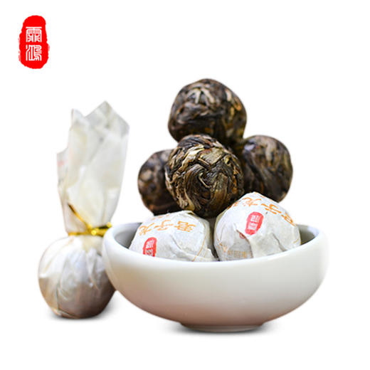 霏鸿茶叶 普洱茶生茶布朗山高山云雾古树纯料小沱茶明前头春新茶龙珠生普洱250g 商品图0