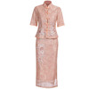DLQ-A2386新款中国风贴花钉珠刺绣立领上衣半身裙礼服套装TZF 商品缩略图4