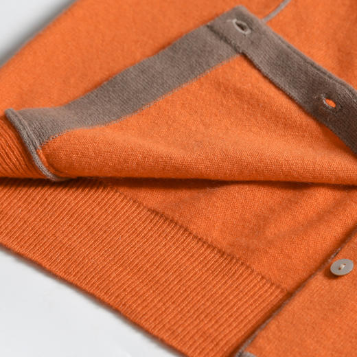 羊绒世家春秋新款圆领羊绒女开衫短款小外套女修身外搭薄款毛衣女 商品图5