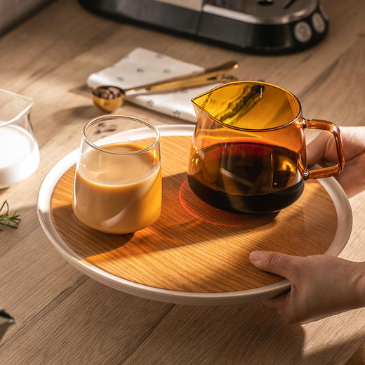 摩登主妇盘子创意网红盘子北欧木质茶杯托盘长方形密胺餐具茶具 商品图2